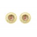 Designer wedding jewelry Round Earring studs Gold Plated uncut white Red Stone